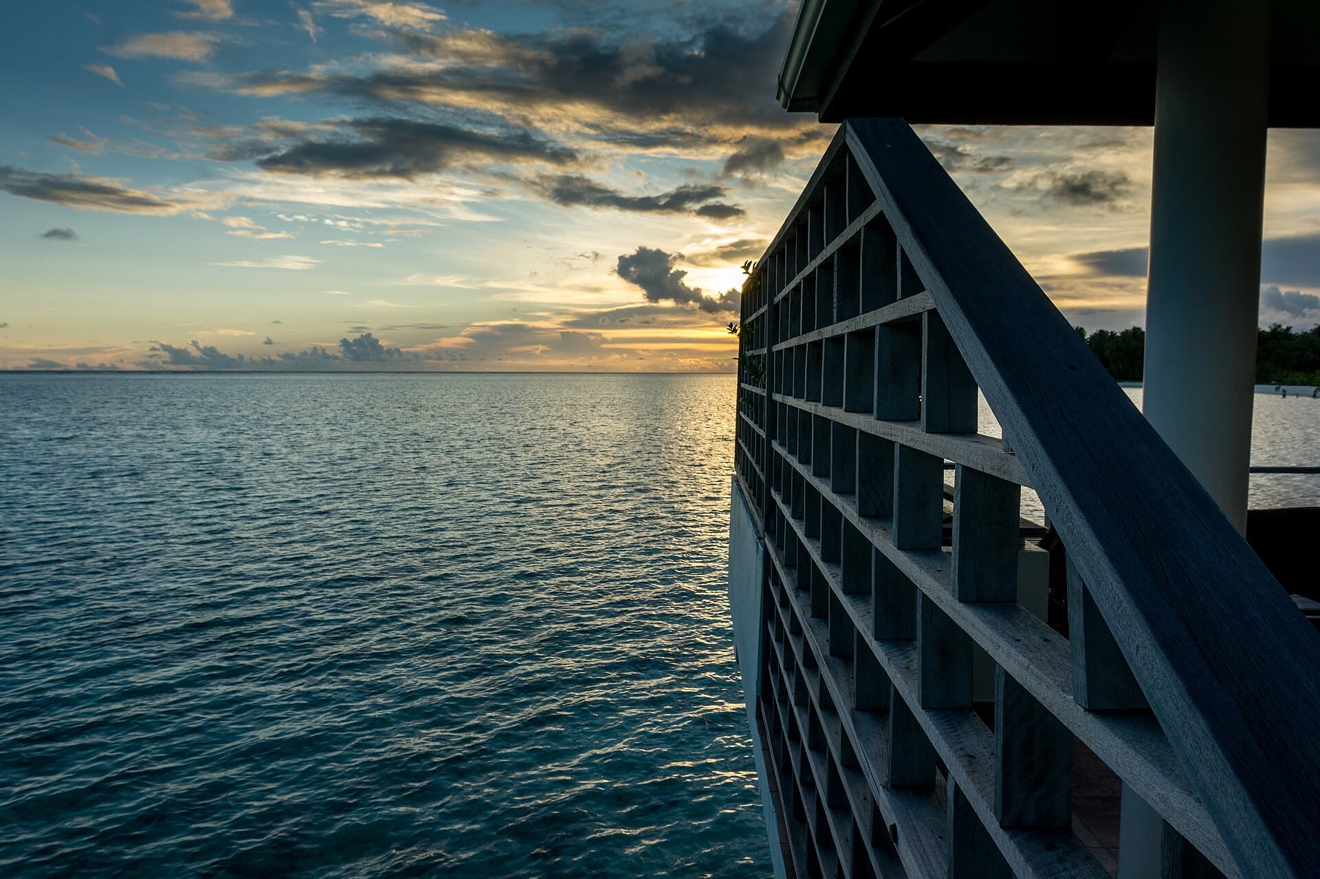 Sunset from water bungalow - panoramio